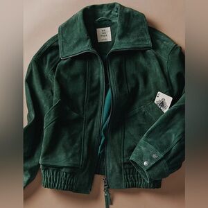 NWT Free People We The Free Desert Moon Suede Jacket in Green Grove